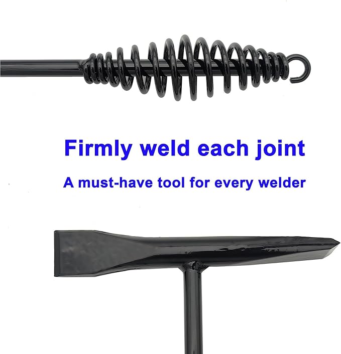 Welding Chipping Hammer with Coil Spring Handle,10.5",Cross Chisel and Vertical Chisel
