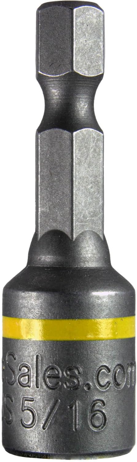 5/16-Inch Magnetic Hex Head Driver Bit w/Quick Change Shank - Used for Installing Screws, Nuts, Bolts, etc. - Commonly Used for Metal Roofing Screws (EACH)