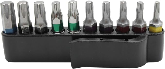 Jake Sales 1inches Torx/Star Bit Driver Kit Complete With Holder. Comes with T10, T15, T20, T25, T30 and T40 Torx Bits.