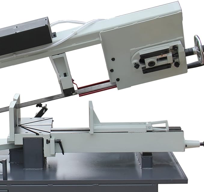KAKA INDUSTRIAL Metal Band Saw,10.2 inch x16.9 inch Dual Miter Metal Cutting Band Saw Machine, 2HP Hydraulic,60° Right/45° Left Swivel, 4-Speed Control,For Beams, Pipes and Structural Steel BS-1018T