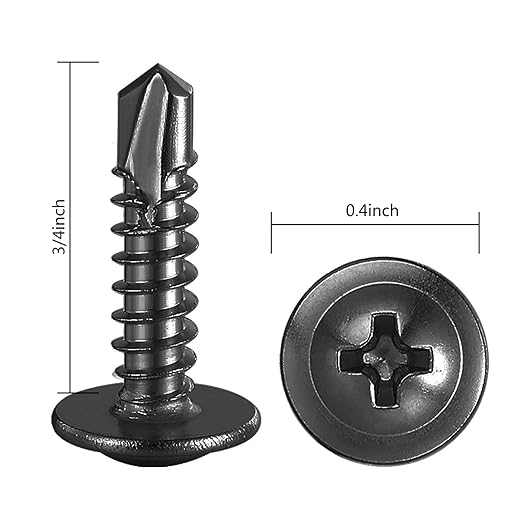 (300Pcs)#8횞3/4??for Sheet Metal Self-Tapping Screws 410 Black Stainless Steel Truss Head High-Strength Quick Tapping
