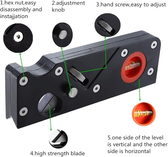szhdxsy Wood Planar Carpenter's Edge Trimming Tool, Suitable for Manual Chamfering and Planing of Wood, Quick Edge Trimming and Chamfering, Black