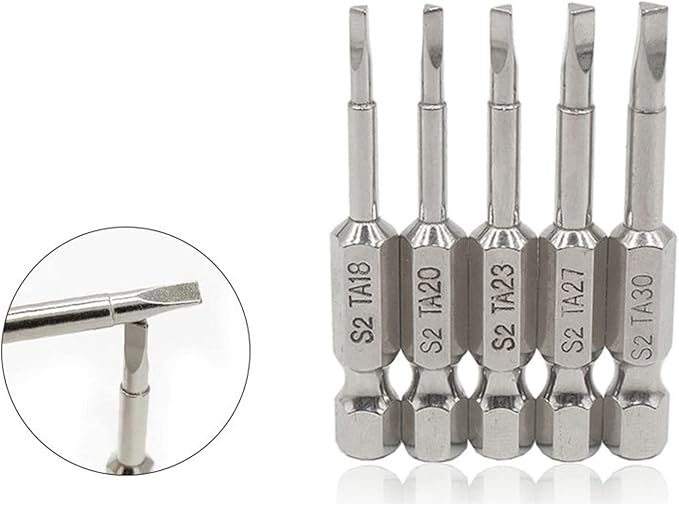 Triangle Screwdriver Bit Set, Triangle Screw Head, 2 Inch Length, 1/4??Hex Shank, S2 Alloy Steel竊똌agnetic Head Screwdriver Bits Set竊똏ack of TA18, TA20, TA23, TA27, TA30 (5 Pcs)