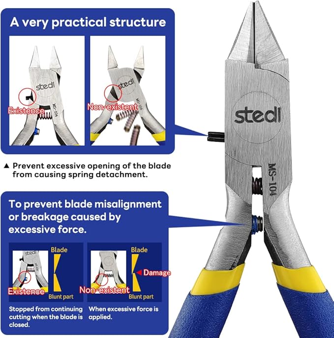 stedi 4.7-inch Model Nipper, with Ultra-thin Single-edge and Blade Case Plastic Model Tools for Gundam Repairing Plastic Model and Fixing竊똁lue