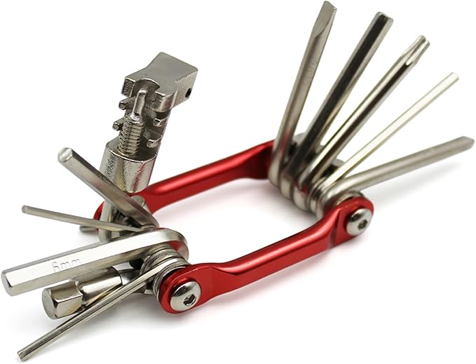 10-in-1 Bike Multi Tool ??Compact Bicycle Repair Kit w/Chain Breaker, Allen Wrench Set, Screwdrivers ??MTB, Road, BMX, E-Bike Tire & Gear Tools