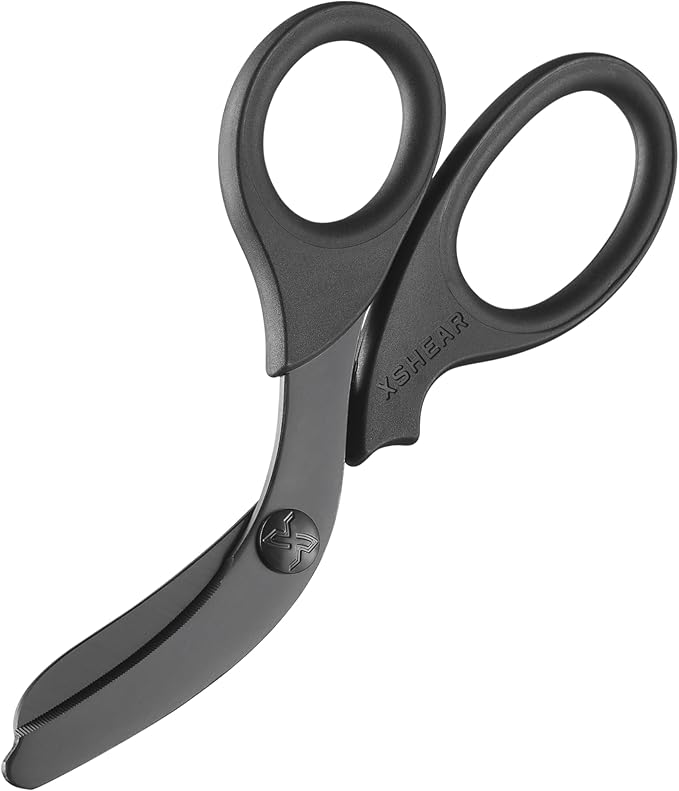 XSHEAR짰 7.5??Black Titanium Coated Extreme Duty Trauma Shears. Tough and Durable Medical Scissors for the Paramedic, EMT, Nurse or any Emergency Healthcare Provider
