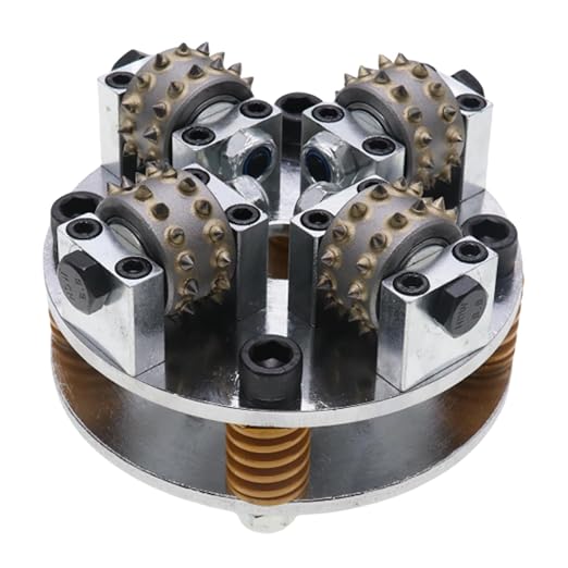 6 Inch Bush Hammer Disc for Coating Removal Stone Texturing, 4 Pieces 30 Tips Roller (5/8"-11 Threaded)