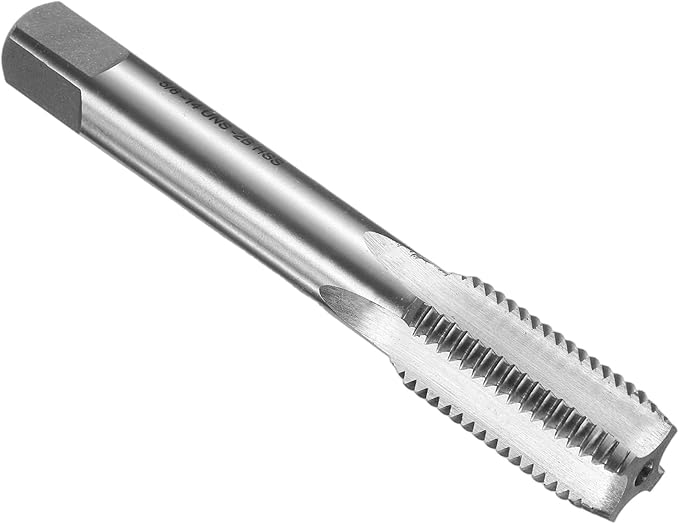 uxcell Hand Bottom Tap 5/8-14 UNF 2B Thread Bottoming Style Threading Taps High Speed Steel HSS6542 Straight Flutes Screw Tapping Tool