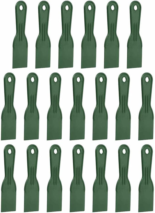 HARFINGTON 20pcs Putty Knife Scraper 2" Width Flexible Plastic Putty Knife Paint Scraper Tool for Taping Drywall Spreading Painting Wall Scratching Dark Green