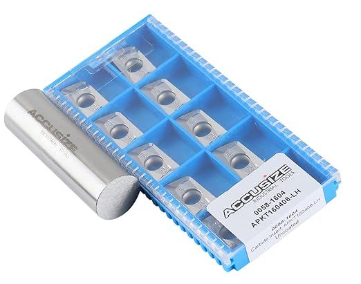 Accusize Industrial Tools Apkt160408-Lh Carbide Inserts for Machining Aluminum, 10 Pcs, 0058-1604x10