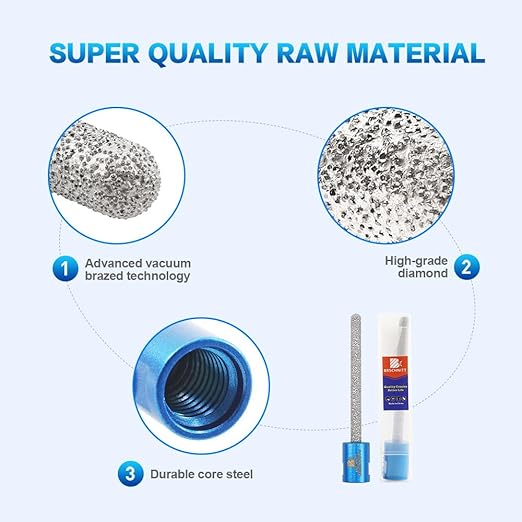 Diamond Mortar Raking Bit - BRSCHNITT for Mortar Raking Tuck Pointing Granite Marble Concrete Masonry Stone Removals Vacuum Brazed Bit with 5/8-11 Thread (5/16 Inch x 4 Inch)