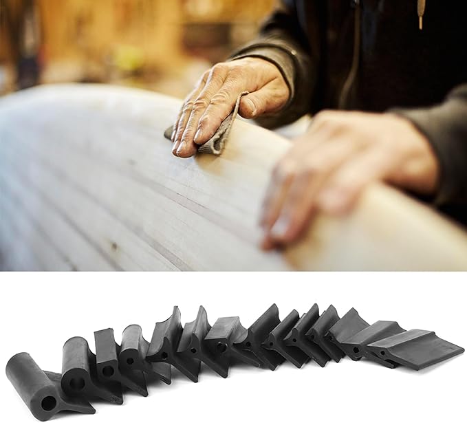 Sanding Block for Wood, 14Pcs Hand Sanding Block Set, Rubber Contour Sanding Block, Double Head Sandpaper Holder for Signs, Ceramics, Plastics, Auto Bodies and Marine Wood