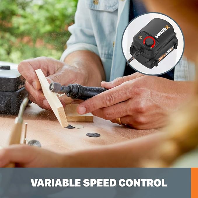 Worx MAKERX WX991L 3pc Crafting Tool Combo Kit - Rotary Tool + Angle Grinder + Wood & Metal Crafter
