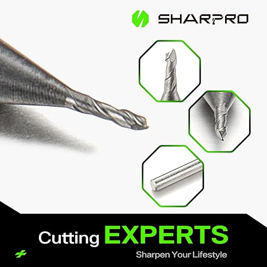 1MM End Mills 4MM Shank, 2 Flute Carbide Square Endmill with AlCrN Coated, Upcut Spiral CNC Router Bits for Alloy Steel, Metal and Stainless Steel