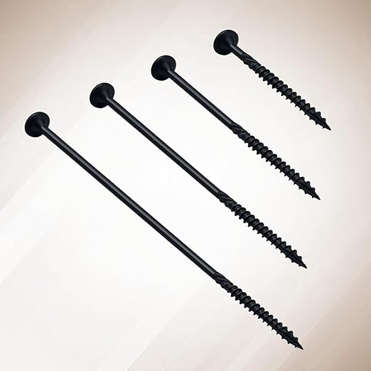 4-1/2 Inch Structural Wood Screws 150Pcs Heavy Duty Deck Screws, Rust Resistant, Black Coated Exterior Wood/Lag/Timber Screws T30 Star Bit (#14 x 4-1/2")