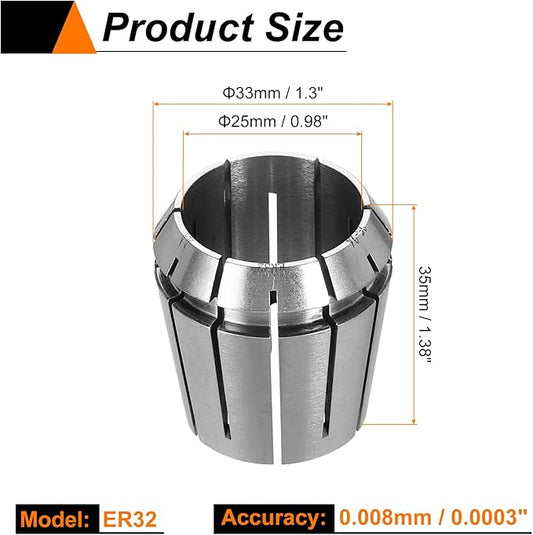 HARFINGTON Spring Collet Chuck ER32 25mm 65Mn Spring Steel Precision Router Collets for CNC Engraving Milling Lathe Tool