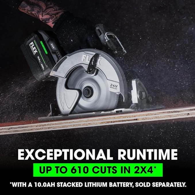 FLEX 24V Brushless Cordless 7-1/4-Inch Circular Saw Tool Only, Battery and Charger Not Included - FX2141-Z