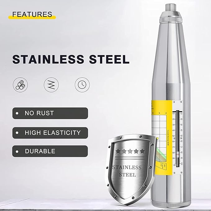 CGOLDENWALL Concrete Rebound Hammer Tester Resiliometer Test Meter Tool Within The Scope of 1450.38psi-8702.26psi (10-60Mpa) ZC3-A with English Label and Calibration Certificated (Old or New Panel)