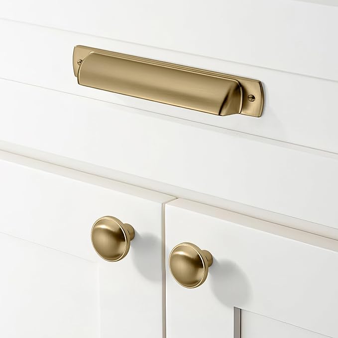 khtumeware 2 Pack 12 Inch(305mm) Champagne Bronze Cabinet Pulls Brushed Brass Kitchen Cabinet Handles Extra Long Gold Cabinet Pulls Kitchen Cabinet Hardware for Cupboard Drawer Pulls Dresser Handle