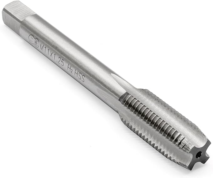 Qjaiune M11x1.25 Tap, M11 Metric Thread Right Machine Tapping Tool, HSS Thread Milling Taps (M11 x 1.25)