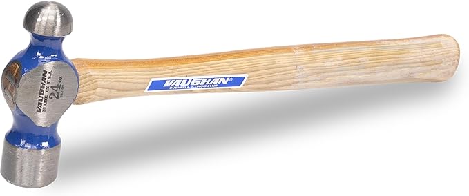 VAUGHAN Hickory Handle Ball Pein Hammers, 5 Piece Set, Made In The USA, Polished Striking Head, VN18710