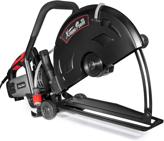 XtremepowerUS 3200W Electric Power Disc Cutter Circular Demo Saw For Wet/Dry Concrete Guide Roller Cut Off, 16"