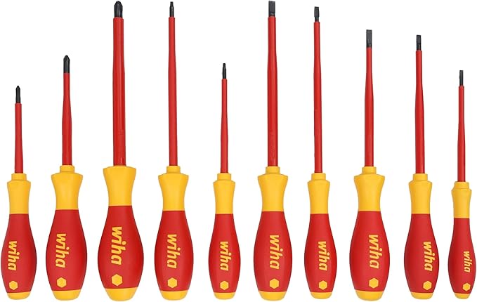Wiha 32080 10 Piece Insulated SoftFinish Cushion Grip Screwdriver Tray Set