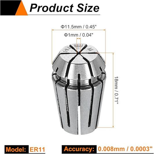 HARFINGTON Spring Collet Chuck ER11 1mm 65Mn Spring Steel Precision Router Collets for CNC Engraving Milling Lathe Tool