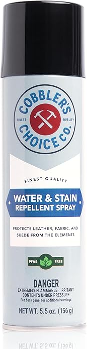 Cobbler's Choice Water and Stain Repellent Spray (PFAS Free) - Waterproofs & Protects Leather, Suede, and Fabric from the elements!