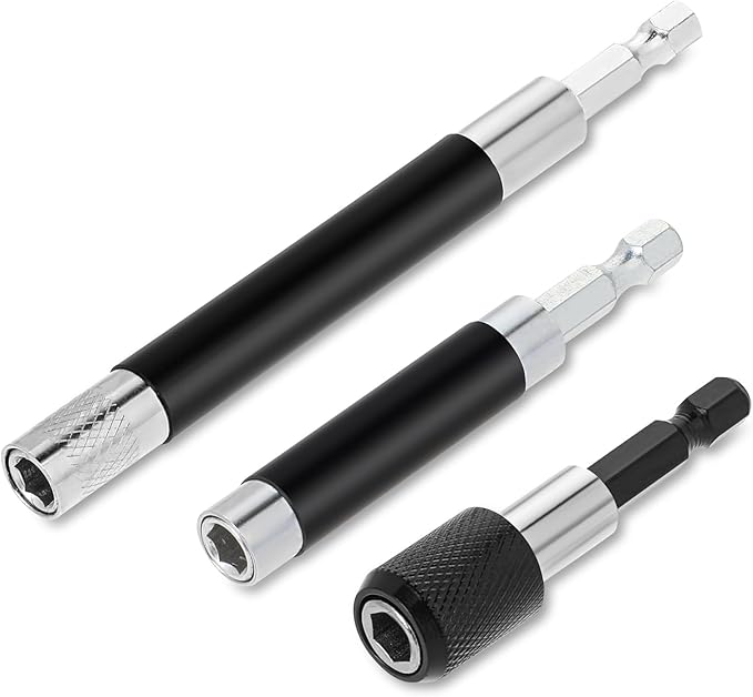 3pcs Magnetic Drive Guide Bit Holder 1/4 Inch Screw Guide Sleeve for Drill Bit Sleeves, Hex Shank Driver Extension Bits Holders Fast Change Screwdriver Drill Sleeve Holder
