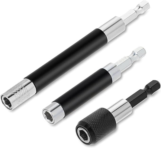3pcs Magnetic Drive Guide Bit Holder 1/4 Inch Screw Guide Sleeve for Drill Bit Sleeves, Hex Shank Driver Extension Bits Holders Fast Change Screwdriver Drill Sleeve Holder