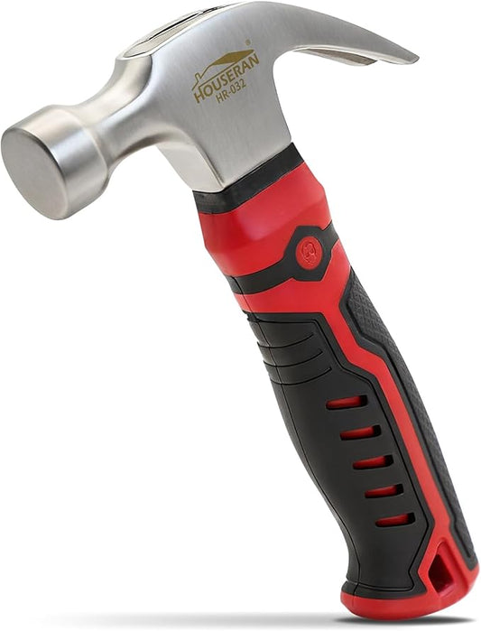 Small Hammer 12oz, Claw Hammers for Picture Hanging, Martillos De Construccion, Small Hammer for Women, Suitable for Family, Camping, Stakes, DIY, Red x Black