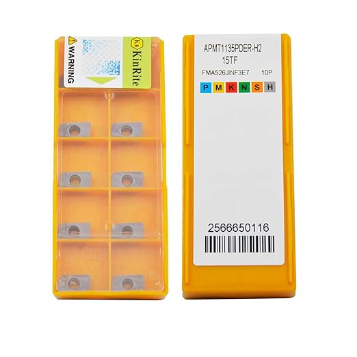 KinRite 20pcs Indexable Face Milling Inserts APMT1135PDER-H2 Carbide Replacement Inserts for End Mill Tool Holders Boring Bar Inserts Rough Turning Stainless Steel (APMT1135PDER Inserts)