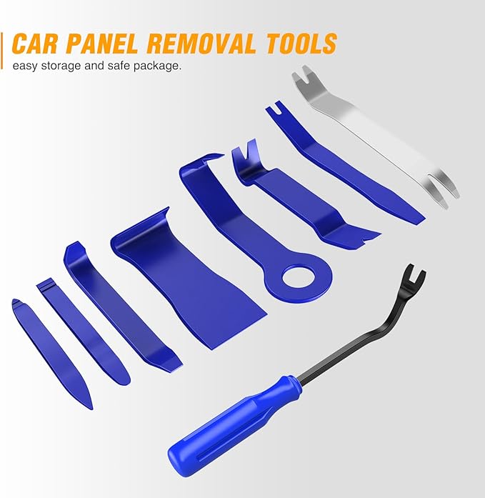 GOOACC 9PCS Auto Trim Removal Tool Kit No-Scratch Tool Kit for Car Audio Dash Window Molding Fastener Remover Tool Kit-Blue