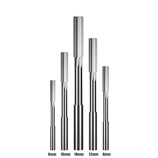 5pcs Chucking Reamer Set, H7 HSS Straight Flutes Lathe Machine Reamer Metric,Round Shank Milling Cutting Tool,DRINYOUNG (5pcs竊?mm 8mm 10mm 12mm 14mm)