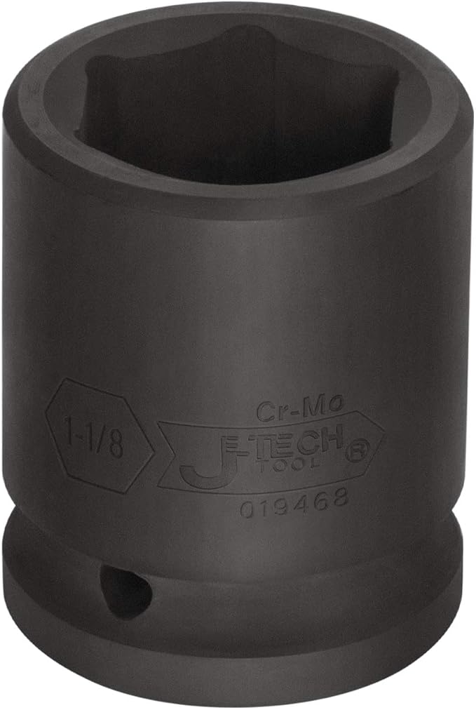 Jetech 3/4 Inch Drive 1-1/8 Inch Standard Impact Socket, Made with Chrome Molybdenum Alloy Steel, Heat Treated, 6-Point Design, SAE