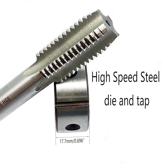 GBJ 3/4"-10 3/4"-14 3/4"-18 HSS Tap and Die Set UNF Machine Thread Tap and UNF Round Thread Die Right Hand (3/4-10 UNC)