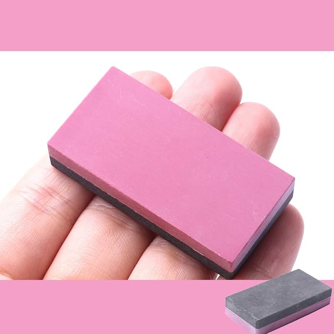 Small Sharpening Stone,2 in 1 Dual Sided 800#/3000# Combination Pocket-sized Whetstone,Coarse/Fine Polishing Boron Carbide and Red stone (1.97x0.98x0.39inch)