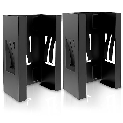 2Pcs Magnetic Box Glove Holder, Glove Dispenser Wall Mount Black, Magnetic Tool Rack for Rubber Gloves Tissue, Disposable Glove Organizer of Lab, Pack of 2
