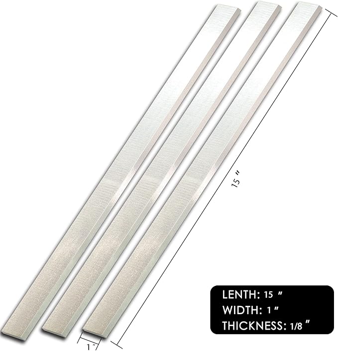 15 Inches Planer Blades jointer Knives set HSS Replacement for Delta 22-677 DC-380 Grizzly G0453 G1021 G6701 JET 708529G JWP-15CS JWP-15HO Freud C045 Reliant DD-37 Powermatic and Most 15" Planers 3pcs