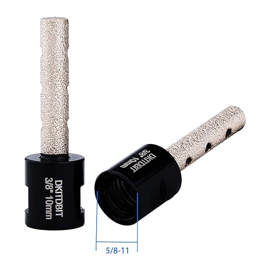 3/8" Tile Milling Bit, Diamond Finger Sander Drill Bit, to Enlarge Shape Holes Edges in Porcelain Ceramic Marble Granite Tiles, with 5/8-11 Thread to 3/8 Hex Shank fit Angle Grinders & Drills 10mm
