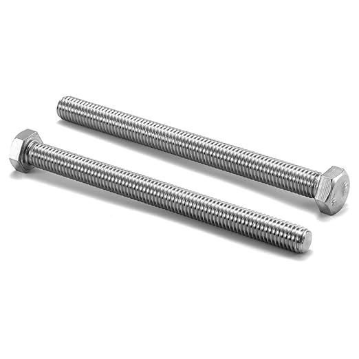 1/2-13 x 6 Hex Head Screw Bolt, 10Pcs 18-8 (304) Stainless Steel, Fully Threaded, Plain Finish, by SG TZH