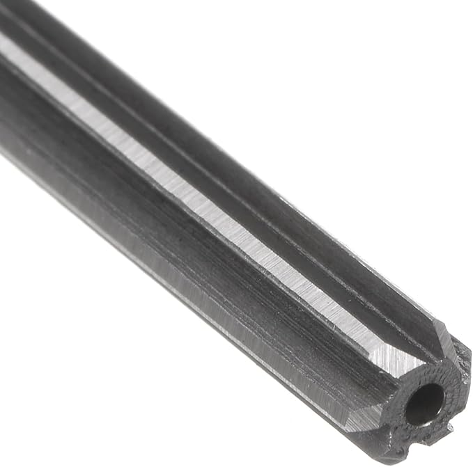 uxcell Chucking Reamer 5.5mm, H7 HSS Lathe Machine Reamer 6 Straight Flutes, Round Shank Milling Cutting Tool, Metric Reaming Drill Bit for Stainless Steel Metal Hole