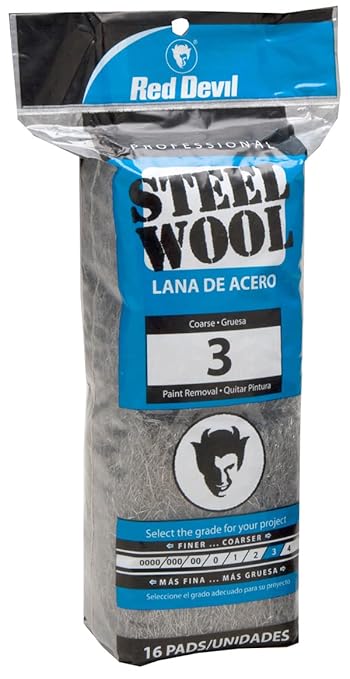 Red Devil 0316 Steel Wool, 3 Coarse, (Pack of 96)