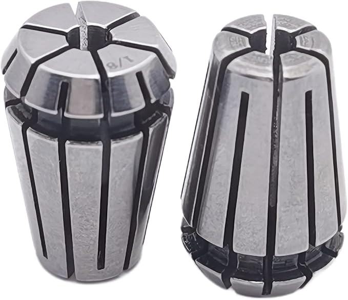 2pcs ER11 1/8 inch Spring Collet Precision Mill Chuck Collet CNC Engraving Machine & Router Milling Lathe Tool Holder (2pcs ER11 1/8)