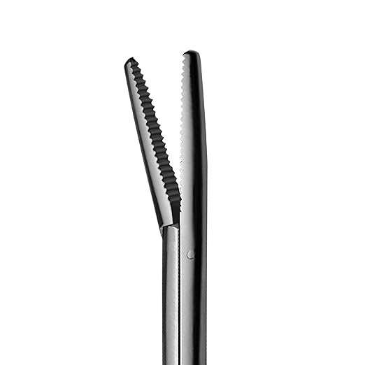 Precise ENT Procedures with Alligator Ear Forceps - Curved Jaw Design, Non-Slip Grip Handle, Fine-Tip, Reusable and Easy to Clean - 8 Inches