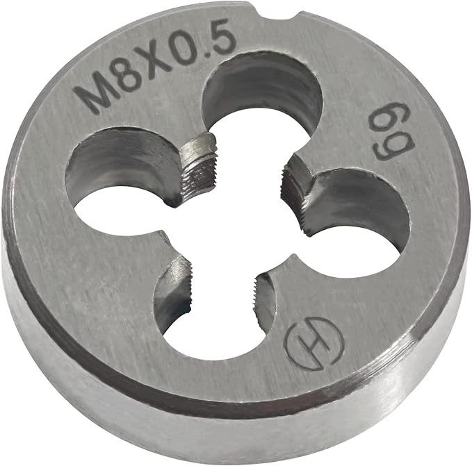 Aceteel M8 x 0.5 Metric Round Die, Machine Thread Die M8 X 0.5mm Right Hand