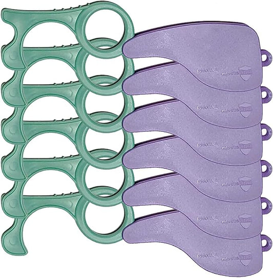 No-Touch Door Opener, Button Pusher Safe Touch Key, Hands Protection, Touchless Tool with MicrobeFENCE Technology, 6Pack Purple