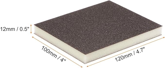 HARFINGTON 16pcs Fine Sanding Sponge Blocks 240-320 Grit Foam Sanding Block Pad for Polishing Kitchen Metal Wood Drywall, 120x100x12mm, Brown