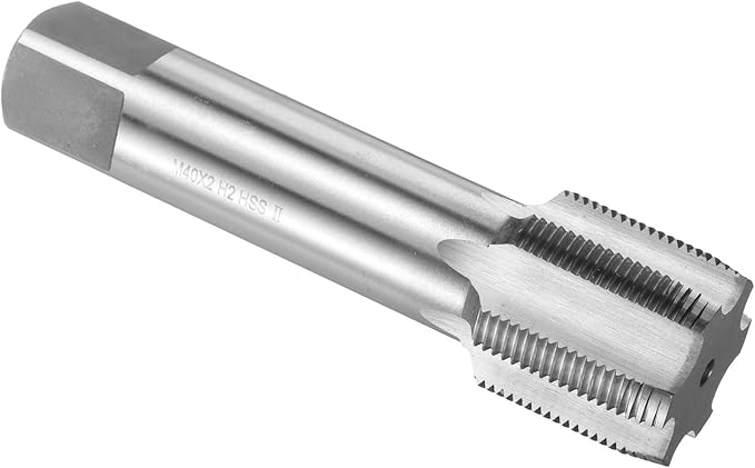 uxcell Hand Plug Tap M40 x 2 H2 Metric Thread Plug Style Taps Straight Flute Screw Tapping Threading Tool High Speed Steel HSS6542
